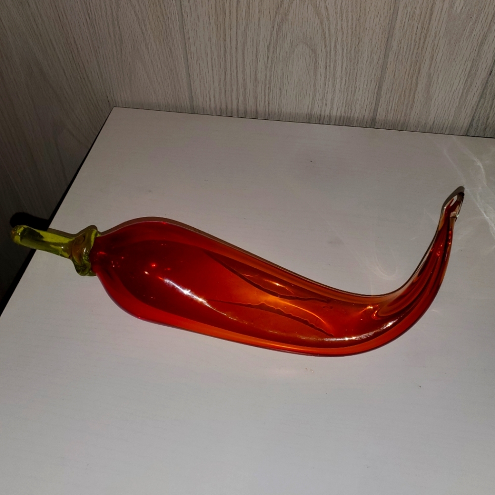 Possibly Blenko Pepper handblown glass